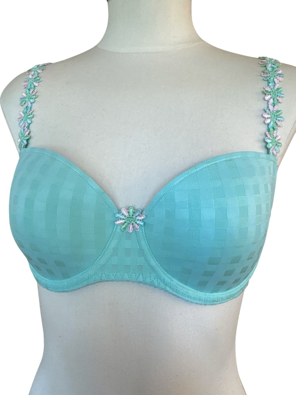 Marie Jo Alvero Heart Shape Padded Balcony Bra Mint EU 70D FR 85 US 32D